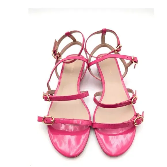 Stuart Weitzman Grecian Buckle Wedge Sandal Women's Peonia Size US9B EU39.5 - Picture 13 of 13